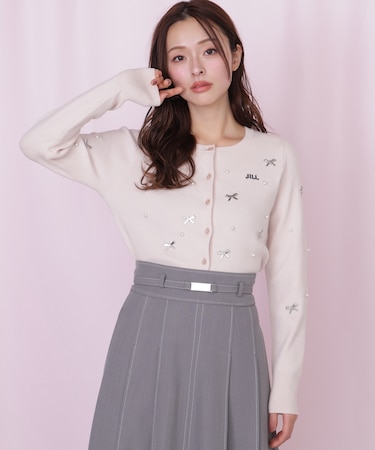 リボントッピングカーディガン