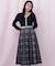 チェックニットワンピース