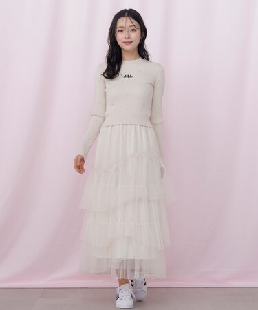 チュールランダムティアードスカート