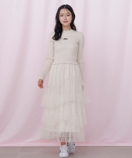 チュールランダムティアードスカート