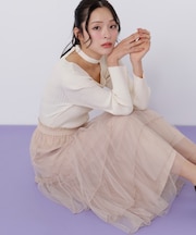 チュールランダムティアードスカート