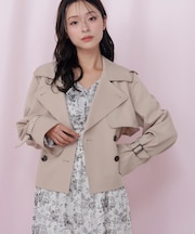 スタンドカラーショートトレンチコート