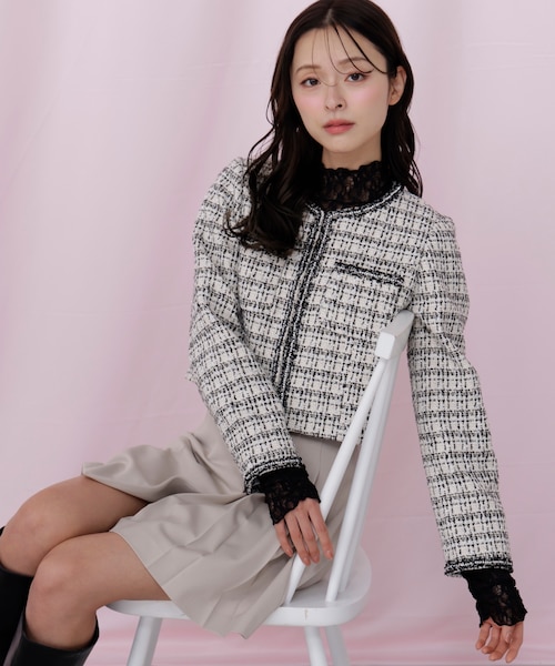 ビジューブレード付きツイードジャケット｜ジルバイジルスチュアートの