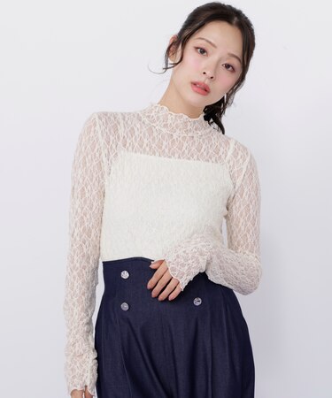 レースカットソートップス