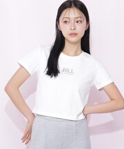 ショート丈刺繍ロゴTシャツオーガニックコットン