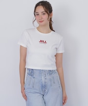 ショート丈刺繍ロゴTシャツオーガニックコットン