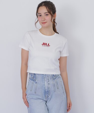 ショート丈刺繍ロゴTシャツオーガニックコットン