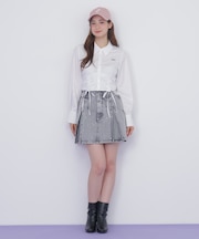 構築パネルデニムミニスカート