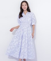 ストライプジャガードシャツワンピース