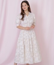 ストライプジャガードシャツワンピース