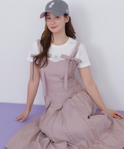 デニムライク配色ステッチビスチェジャンスカ