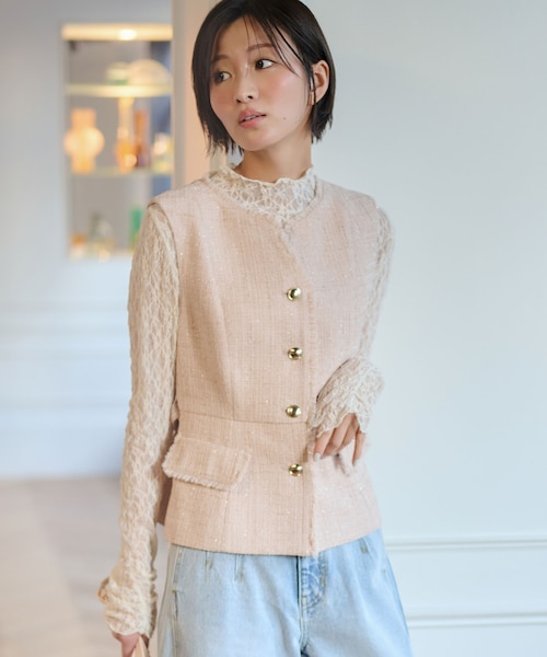 ベルト付きツィードジレ｜ジルバイジルスチュアートの通販｜&mall