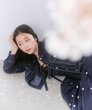 デニムライク配色ステッチジャケット