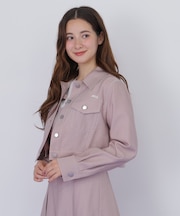 デニムライク配色ステッチジャケット