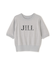 半袖ロゴジャカードビジューニット