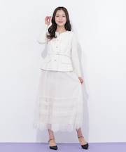 ヘムレースプリーツチュールスカート