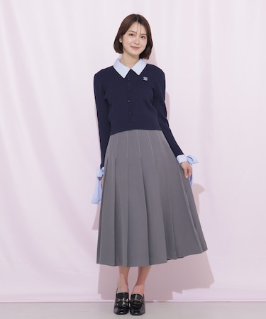 サイドベルトプリーツスカート