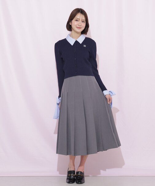 サイドベルトプリーツスカート