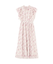 ぼかしフラワープリントワンピース