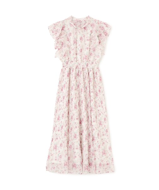 ぼかしフラワープリントワンピース