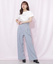 チェーンベルトタックワイドパンツ