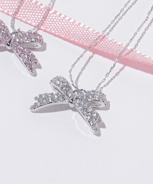 Cubic パヴェリボンネックレス