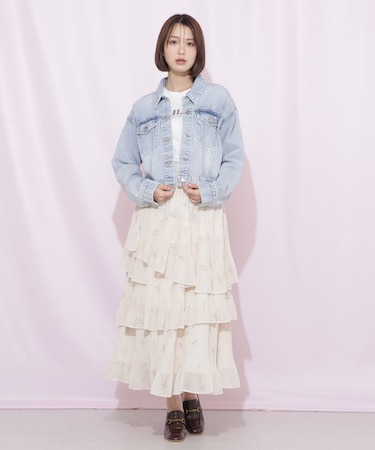 プリーツランダムティアードスカート
