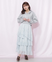 プリーツランダムティアードスカート