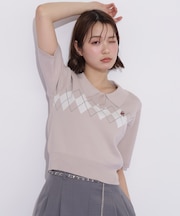 ＜ＢＥＡＲシリーズ＞ポロ襟アーガイルニット