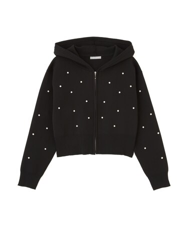 ランダムパールニットフーディー