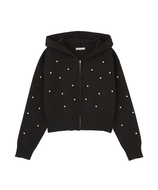 ランダムパールニットフーディー