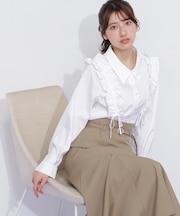 ショルダーフリルブラウス