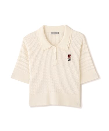 ＜BEARシリーズ＞ダブルカラーケーブルニット