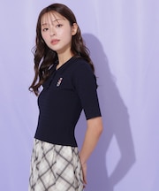 ＜BEARシリーズ＞ダブルカラーケーブルニット