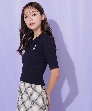 ＜BEARシリーズ＞ダブルカラーケーブルニット