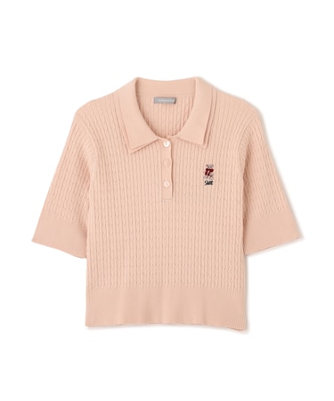 ＜BEARシリーズ＞ダブルカラーケーブルニット