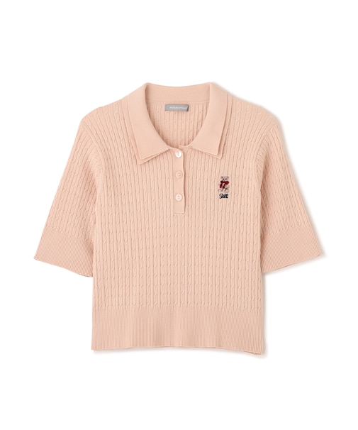 ＜BEARシリーズ＞ダブルカラーケーブルニット