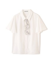 配色ボウタイブラウス