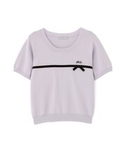 ラインリボン半袖ニット