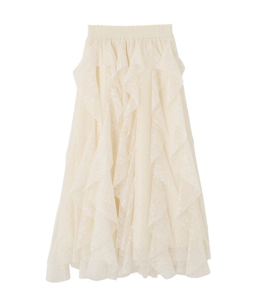 縦ラッフルシアースカート
