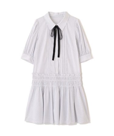 シャーリングミニシャツワンピース