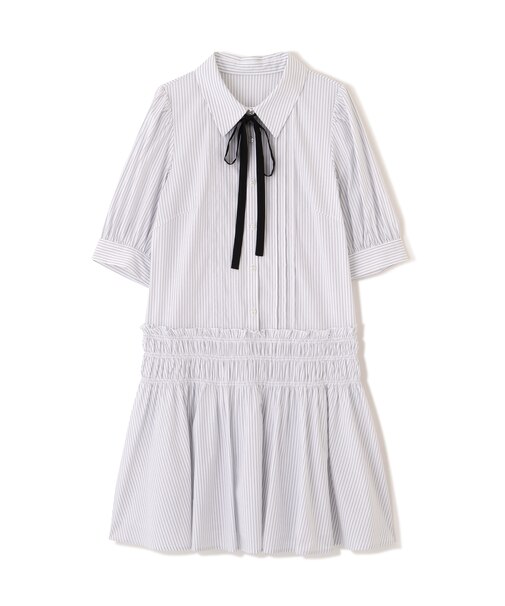 シャーリングミニシャツワンピース
