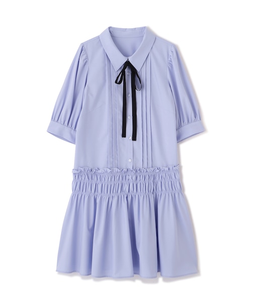 シャーリングミニシャツワンピース