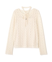 チョーカー付きレースカットソー