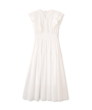 カットワークカラーワンピース