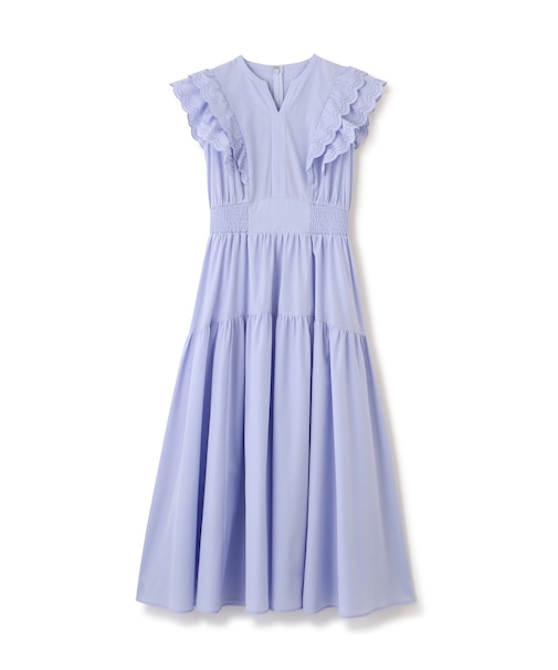 カットワークカラーワンピース