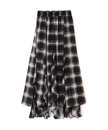 シアーチェックラッフルフリルスカート