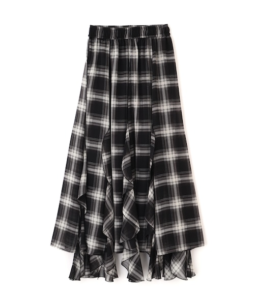 シアーチェックラッフルフリルスカート