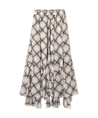 シアーチェックラッフルフリルスカート