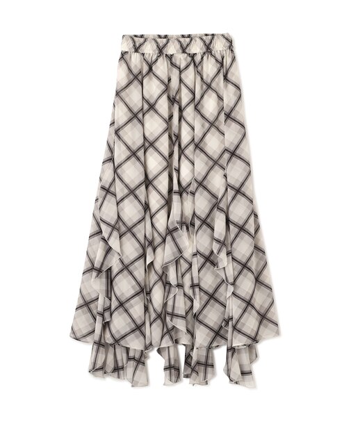 シアーチェックラッフルフリルスカート